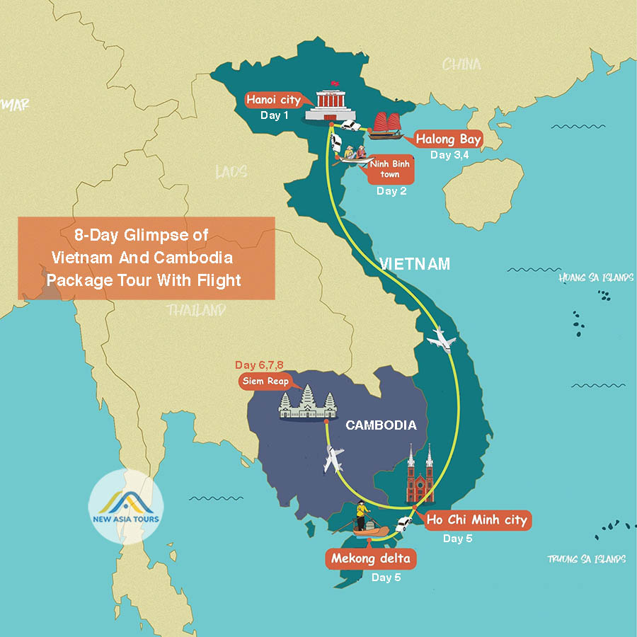 Vietnam And Cambodia Map